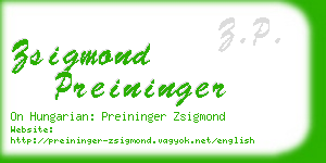 zsigmond preininger business card